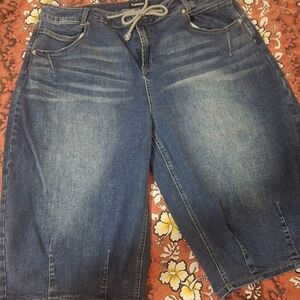 Women's Blue Denim Tie Waist Jeans